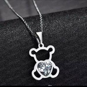 Fun & Cute Stainless Steel Bear Necklace Accessory Jewelry